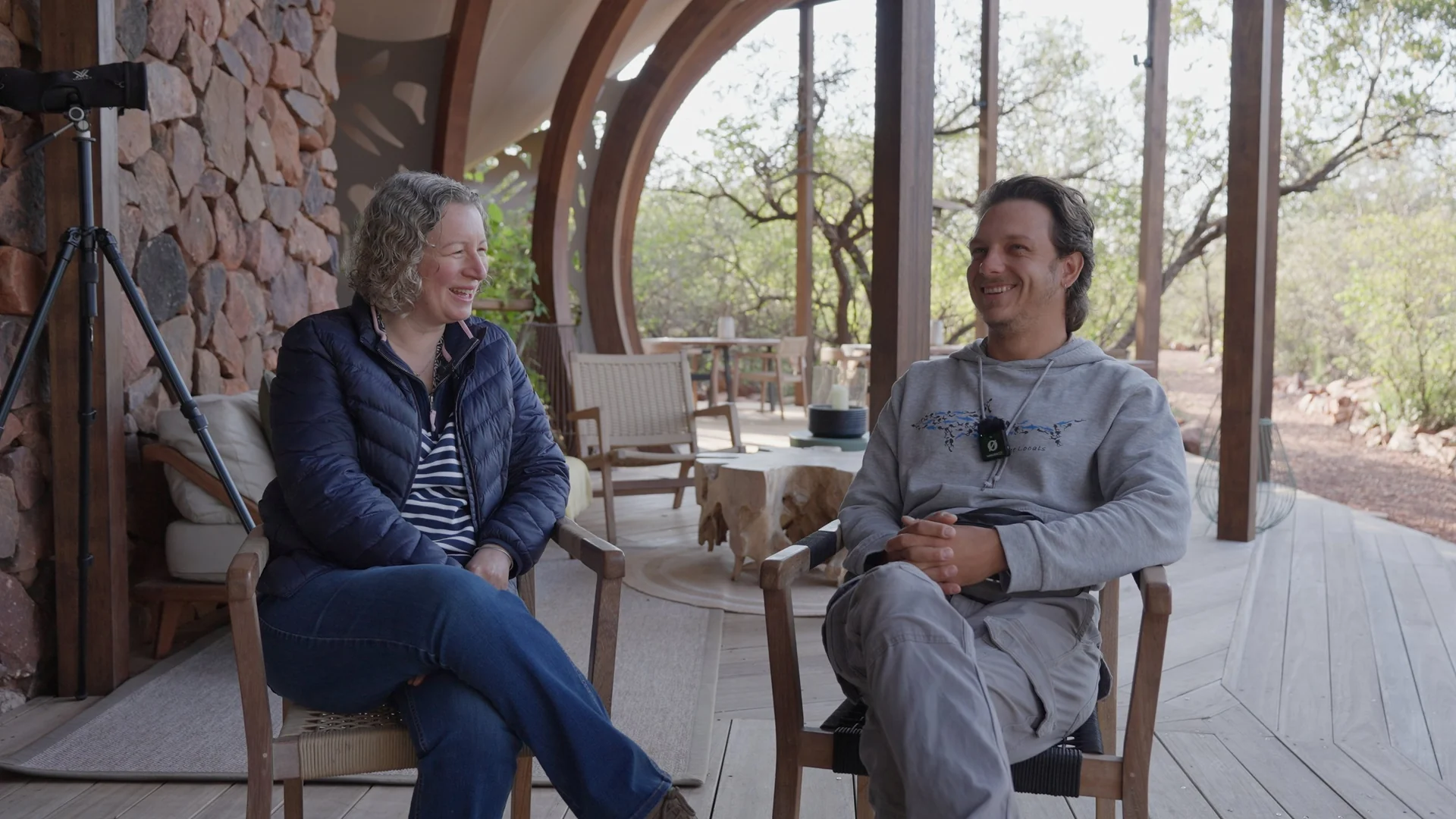 Sarah Dusek in conversation with Igor on location at Few & Far Luvhondo